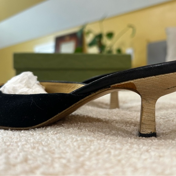 Authentic Gucci Suede and Leather Kitten Heel Mules Size 9.5 - Picture 6 of 10